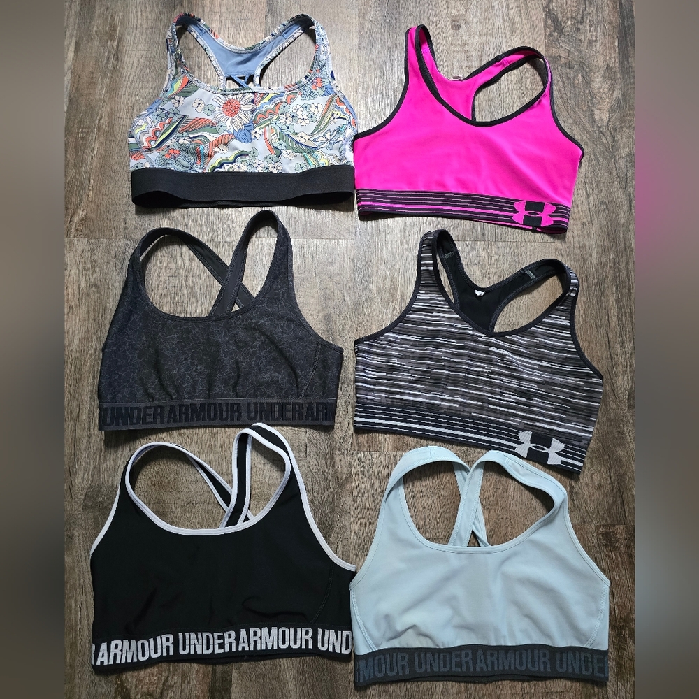 Under Armour & Victoria's Secret Sport Low Support Sports Bras, Medium, Lot Of 6